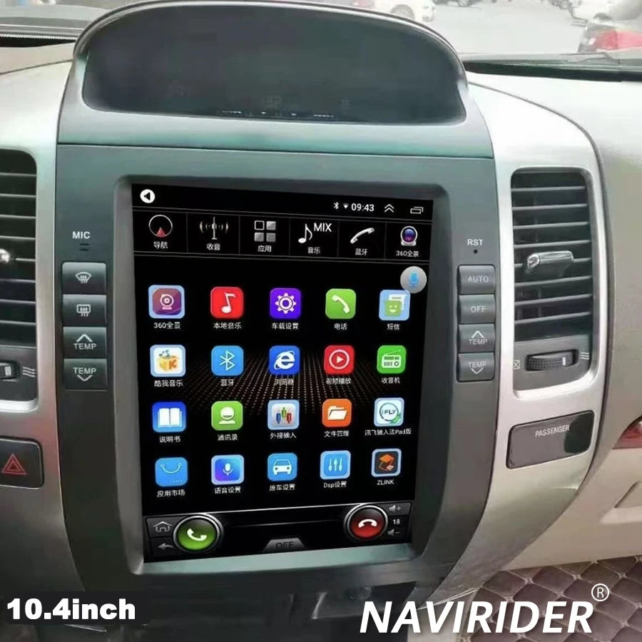 10.4 Inch Vertical Screen For Lexus GX470 Radio For Toyota Land Cruiser 120 Prado 2002-200