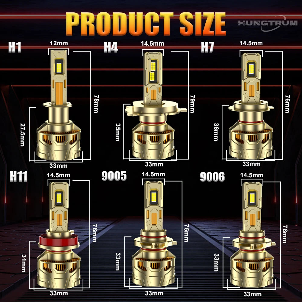 H7 H4 H1 H11 High Power LED Headlight Bulbs Super Bright 9005 HB3 9006 HB4 Automobile Turb