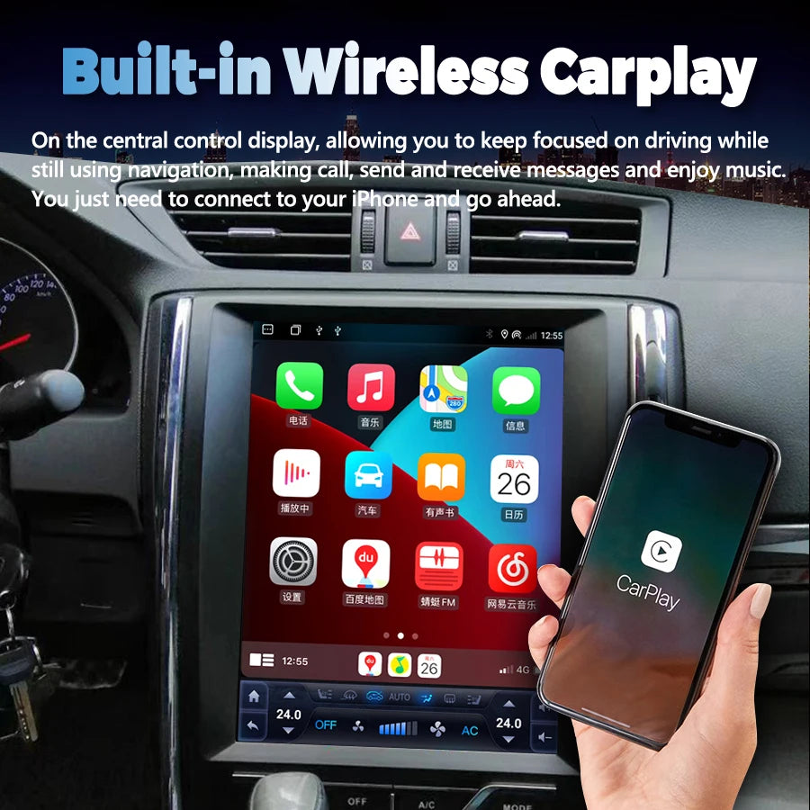 12.1" Car Radio For Toyota Reiz Mark X 2012-2025 Android Screen Auto Stereo Multimedia Vid