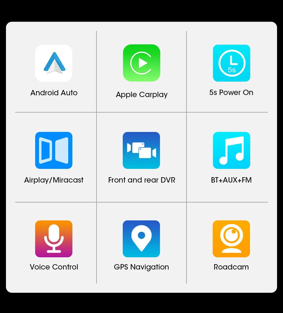 11.26 inch Car DVR 4K Dash Cam Dual Lens Wireless Carplay & Android Auto Video Recorder Monitor GPS Navigation 5G Wifi FM AUX