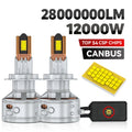 28000000LM H7 H11 H4 CANBUS LED Headlight 12000W Super Bright H8 H9 9005 HB3 9006 HB4 9012