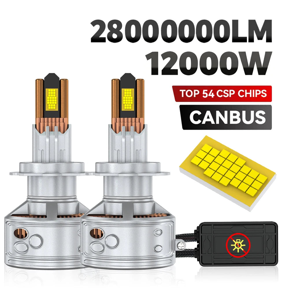28000000LM H7 H11 H4 CANBUS LED Headlight 12000W Super Bright H8 H9 9005 HB3 9006 HB4 9012