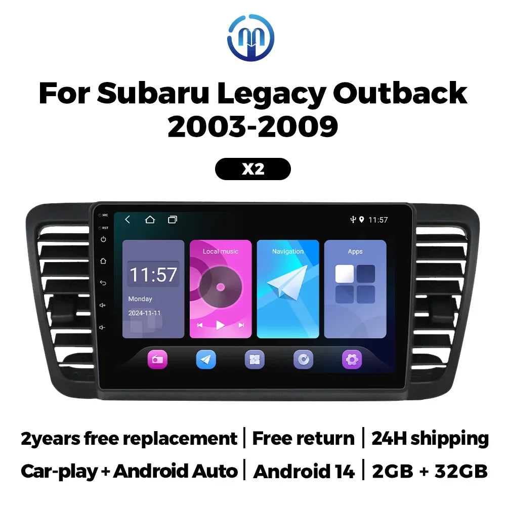 Android 14 Car Radio for Subaru Outback 3 Legacy 4 2003 2004 2005 2006 2007 2008 2009 Carp | AUTOKITSHOP