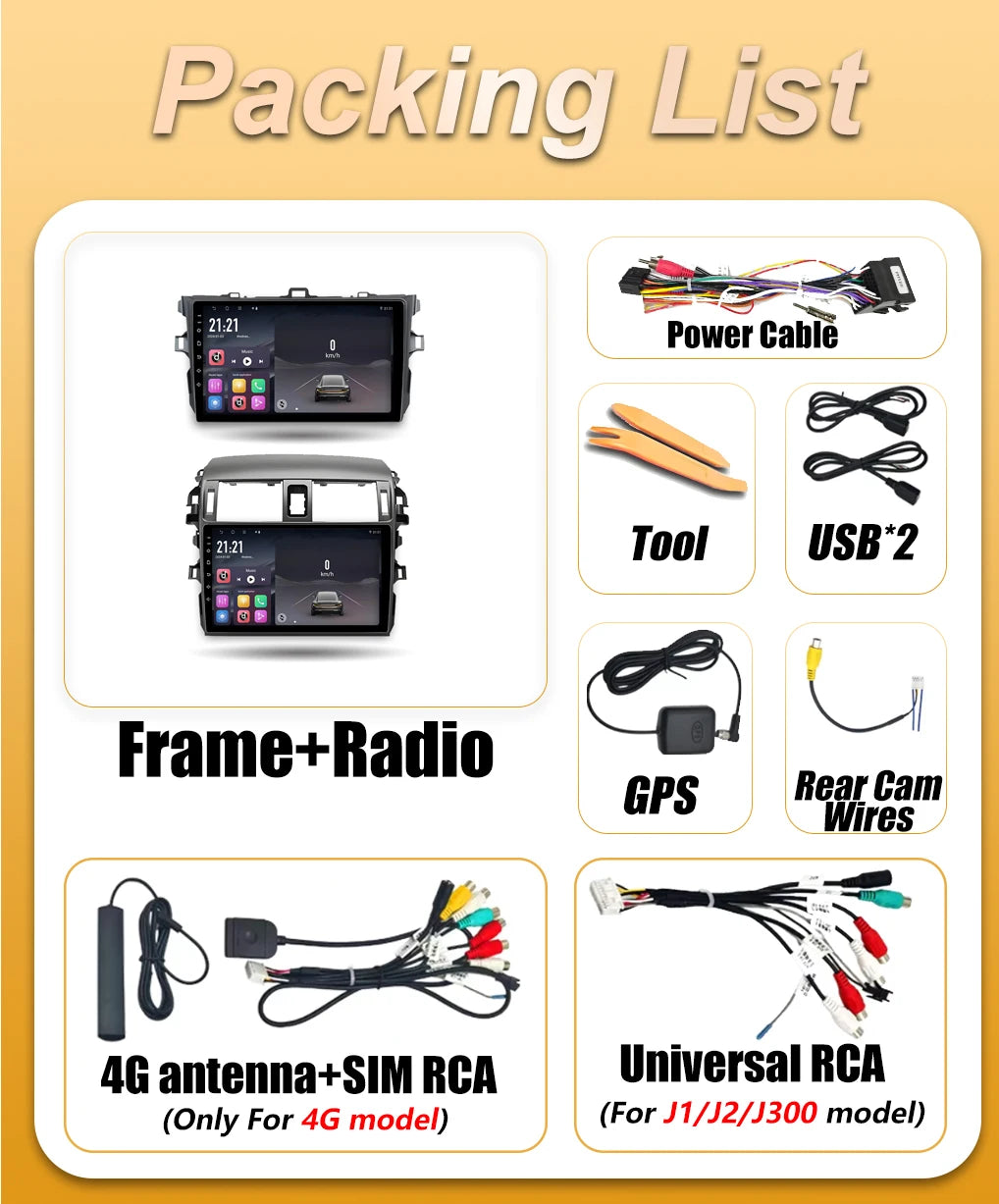 Android 16 Auto Car Radio For Toyota Corolla E140 E150 2007 2008 2009 2010 -2013 GPS Navig | AUTOKITSHOP