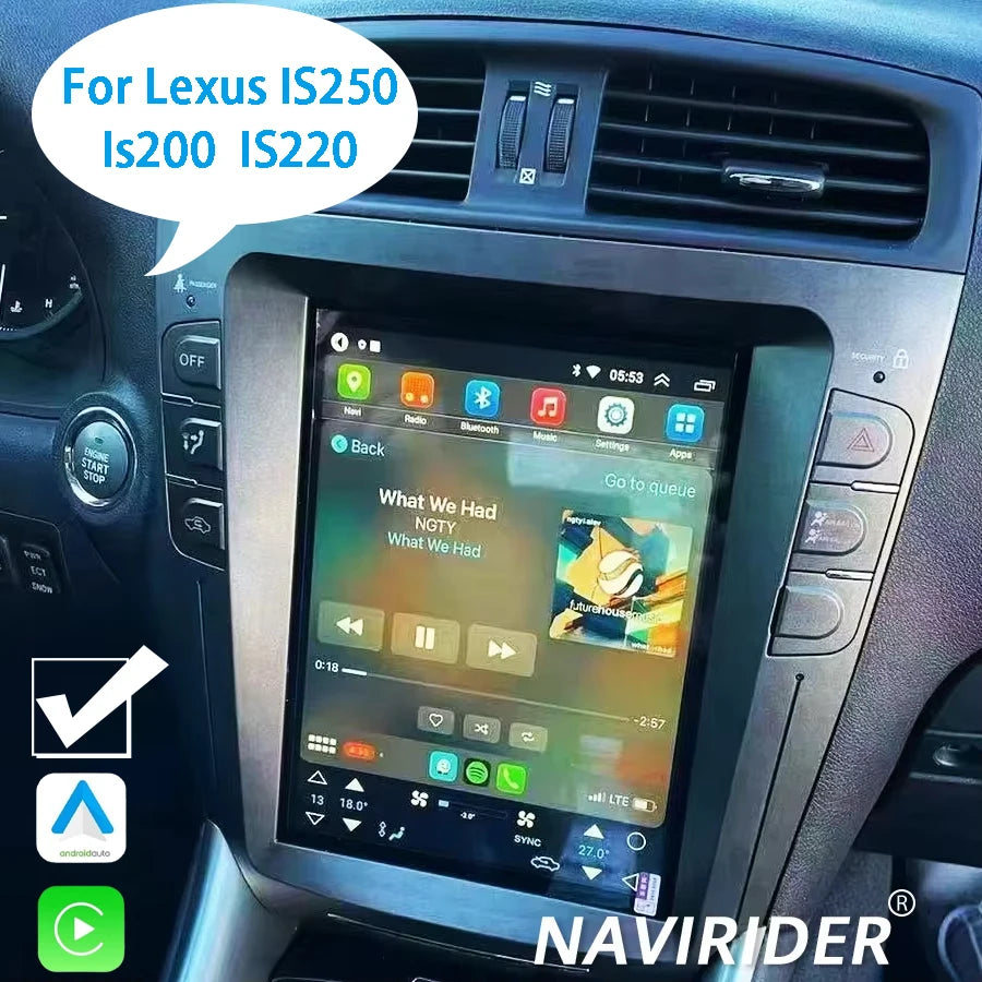 navirider With 360 Android 15 car radio smart Radio For Lexus IS250 Is200 IS220 2009 2010