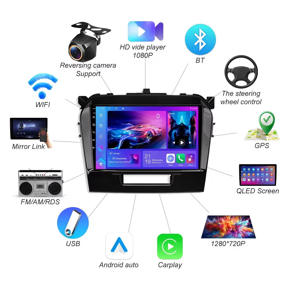 Android 16 For Suzuki Vitara 2015 2016 2017 2018 2019 Car Radio Multimedia Navigation Gps  | AUTOKITSHOP