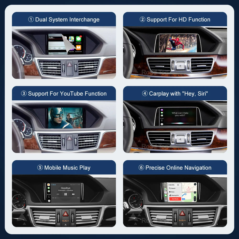 Road Top Wireless CarPlay for Mercedes Benz E-Class W212 E Coupe C207 NTG4.5/4.7/5.0 2011- | AUTOKITSHOP