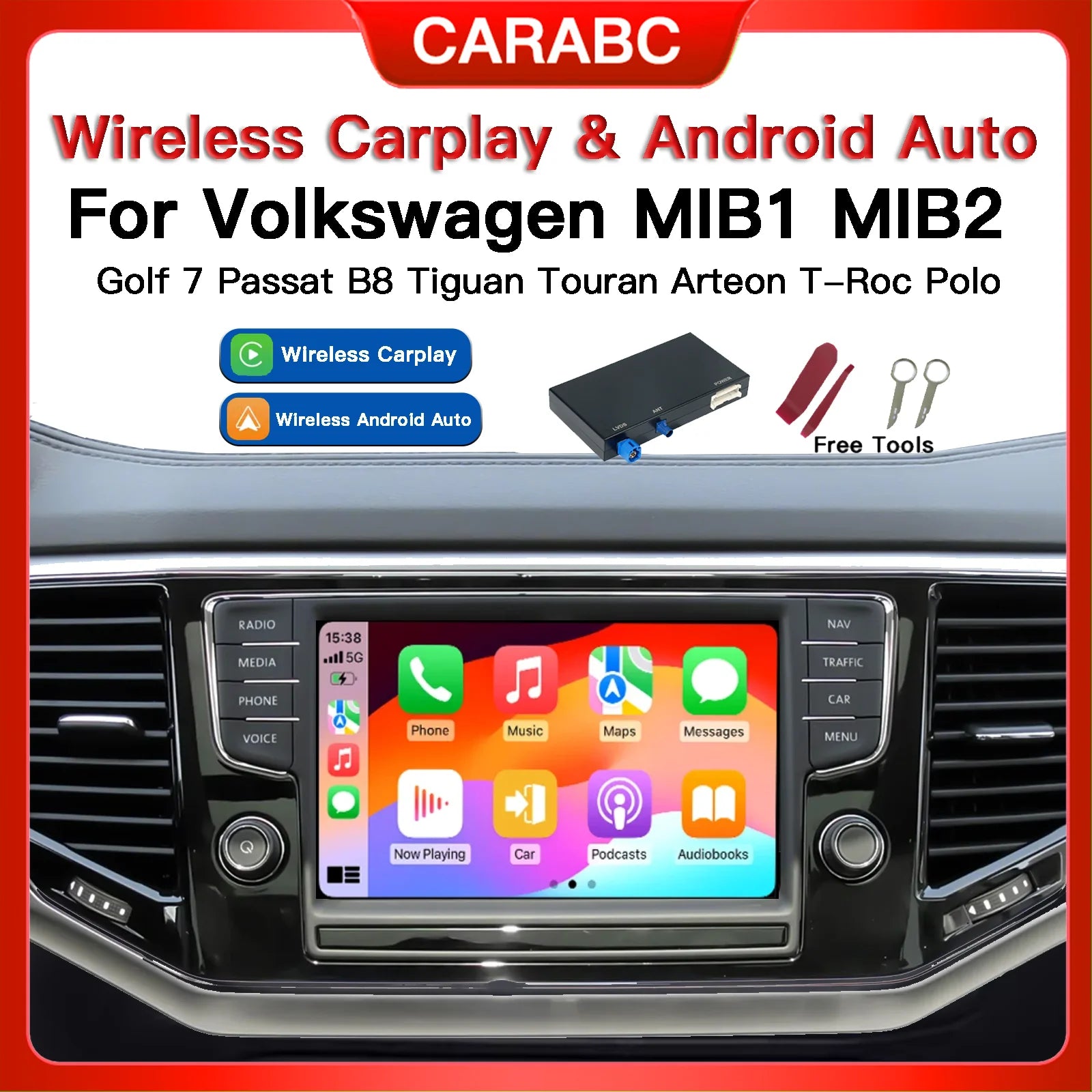 Wireless Carplay Android Auto Module For VW Volkswagen Skoda Octavia A5 Golf 7 Polo Passat | AUTOKITSHOP