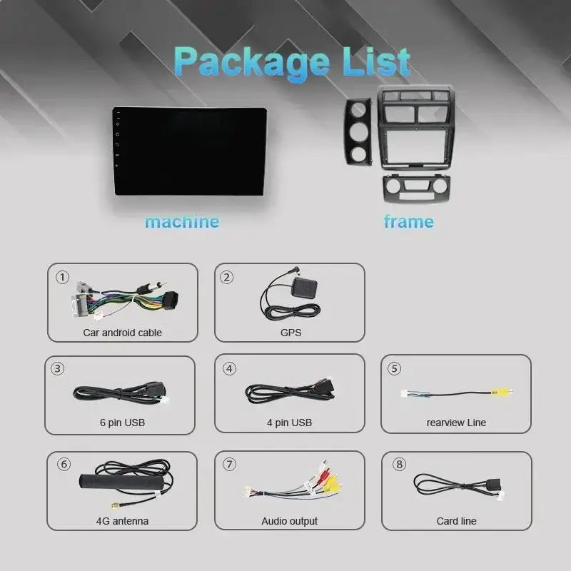 Android 16 For Kia Sportage 2 2007 -2009 2K QLED Android Car Radio Multimedia Video Player