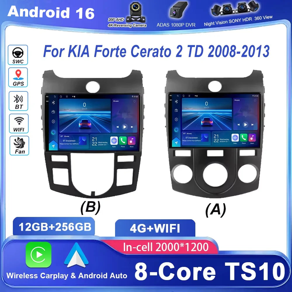 Car Android GPS Navigation For KIA Forte Cerato 2 TD 2008-2013 Auto Radio Stereo Multimidi