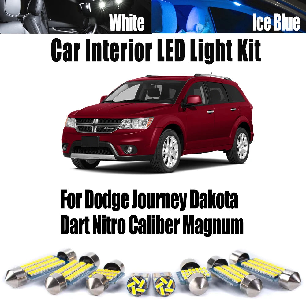 LED Interior Light Kit for Dodge Journey Dakota Dart Nitro Caliber Magnum Ceiling Bulbs Car Accessories - Canbus Erro...