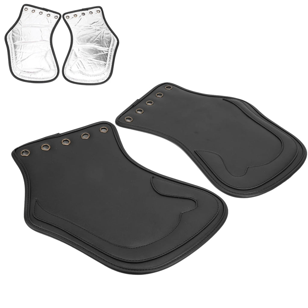 2Pcs Motorcycle PU Heat Deflector Engine Heating Insulation Cushion Saddle Guard Motorcycle Acce - Automotive LED Light