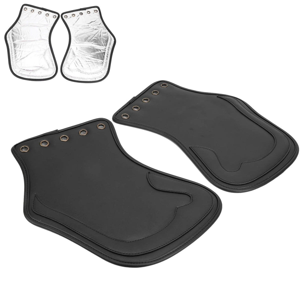 2Pcs Motorcycle PU Heat Deflector Engine Heating Insulation Cushion Saddle Guard Motorcycle Acce - Automotive LED Light