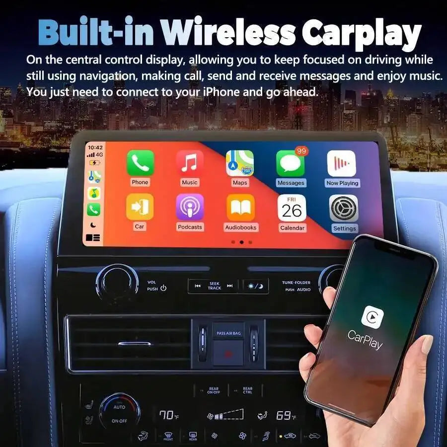 12.3" Android15 Screen For Nissan Patrol Amanda 2011-2024 Car Radio GPS Navigation 4G Carp | AUTOKITSHOP