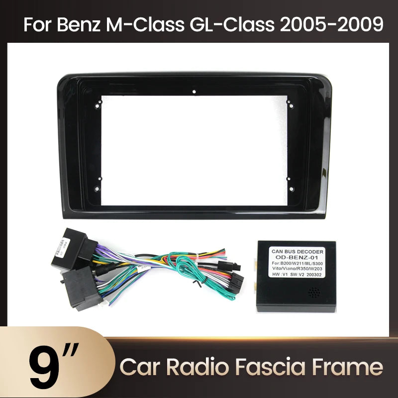 9inch Android Car Radio Fascia Adapter For Mercedes Benz ML GL ML350 GL320 X164 2005-2009