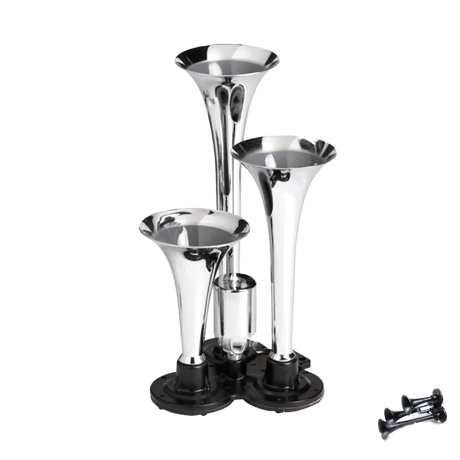 Chromium Pneumatic Chrome Plated Triple Truck With Bagpipes 12V/24V For Car Motorcycle ATV
