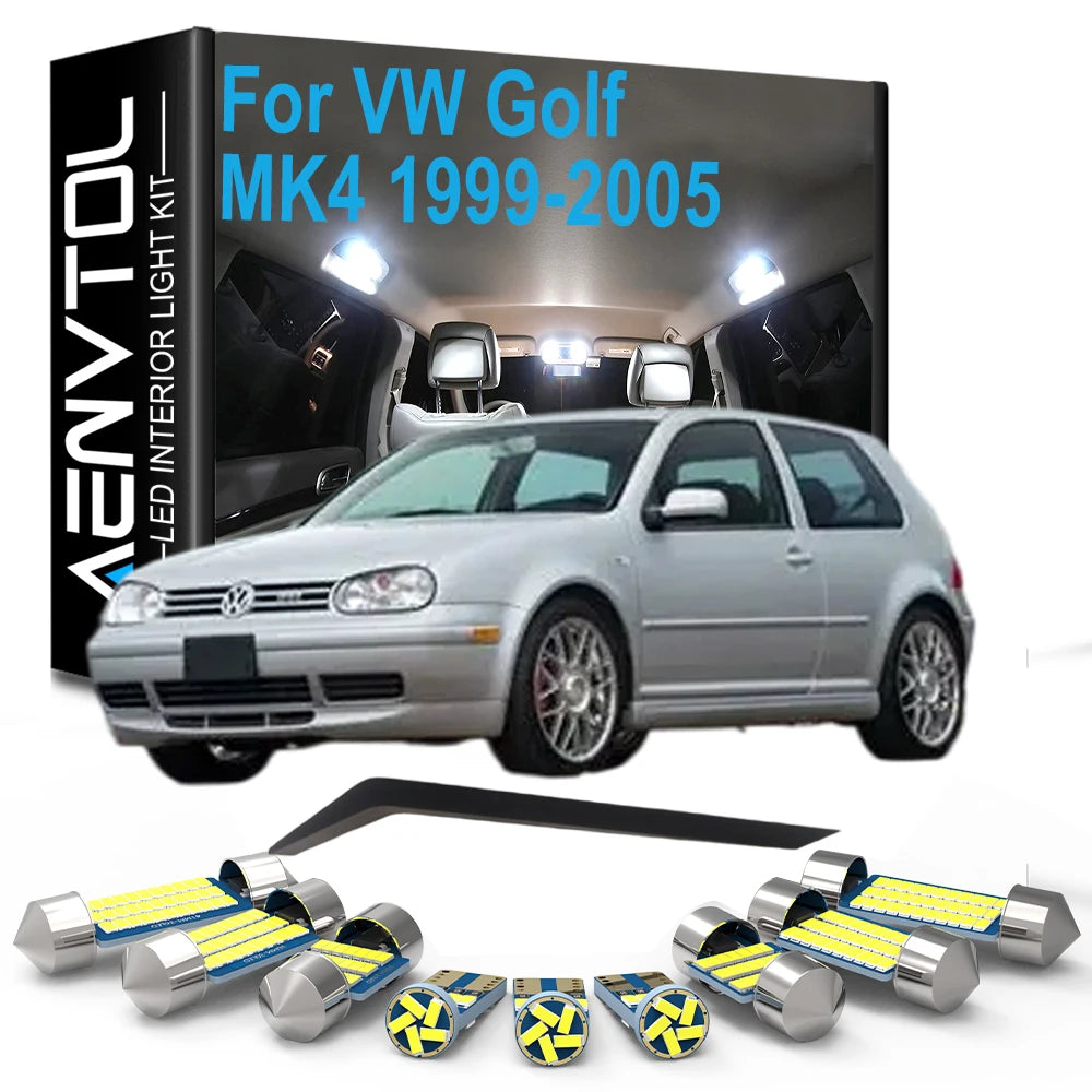 For VW Volkswagen Golf 4 MK4 1999 2000 2001 2002 2003 2004 2005 Accessories, 13Pcs LED Int