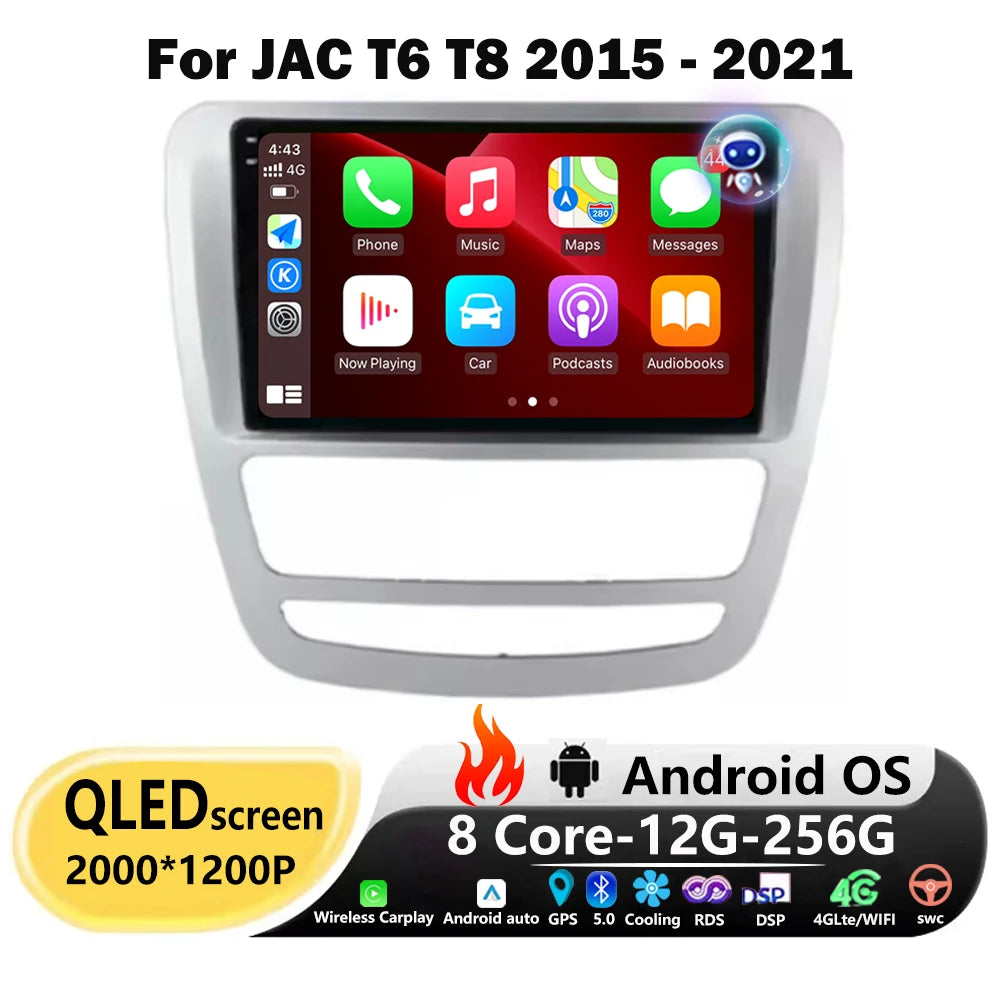 9'' Android 16 Auto For JAC T6 T8 2015 2016 2018 2022 2021 Car Radio Multimedia Video Play