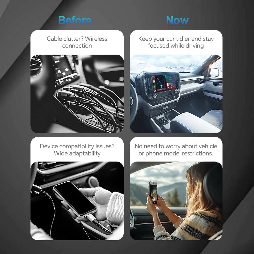 Wireless 2IN1 CarPlay Android Auto Wireless AI Supermini Box Adapter Plug And Play Bluetoo