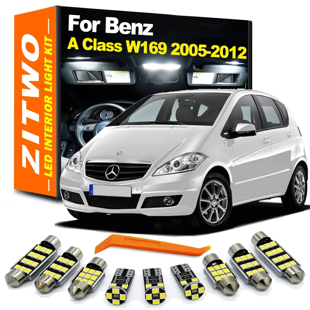 ZITWO 13Pcs LED Interior Map Dome Luggage Light Kit For Mercedes Benz A Class W169 A160 A180 A200 2005-2012 Car LED Bulb Canbus