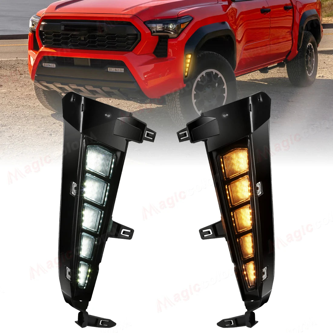 LED Front Fender Daytime Running For Toyota Tacoma TRD Sport SR 2024 2025 Dynamic Turn Sig | AUTOKITSHOP