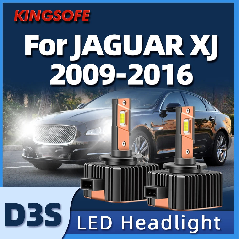 KINGSOFE D3S LED Headlight Car Light Bulbs 120W 30000LM Auto HID Lamp For JAGUAR XJ 2009 2