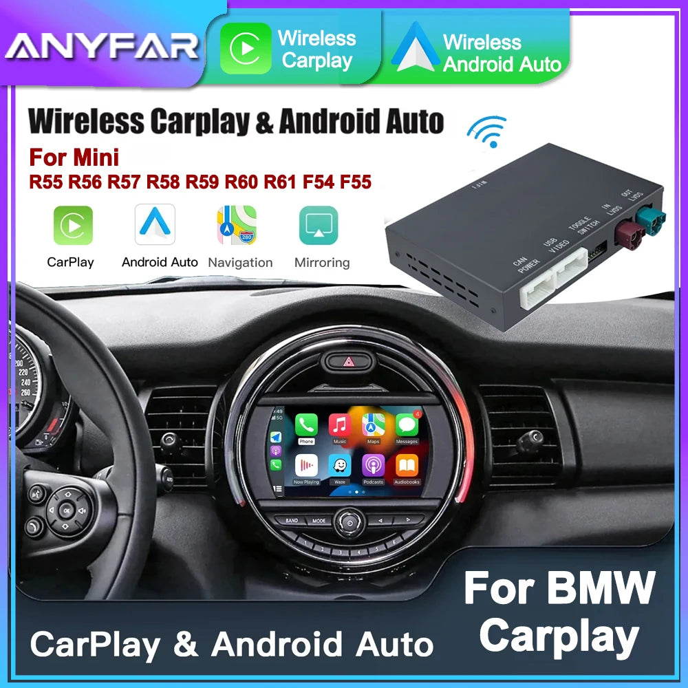 Wireless CarPlay Android for BMW EVO NBT CIC Mini R55 R56 R57 R58 R60 R61 F54 F55 F56 Club