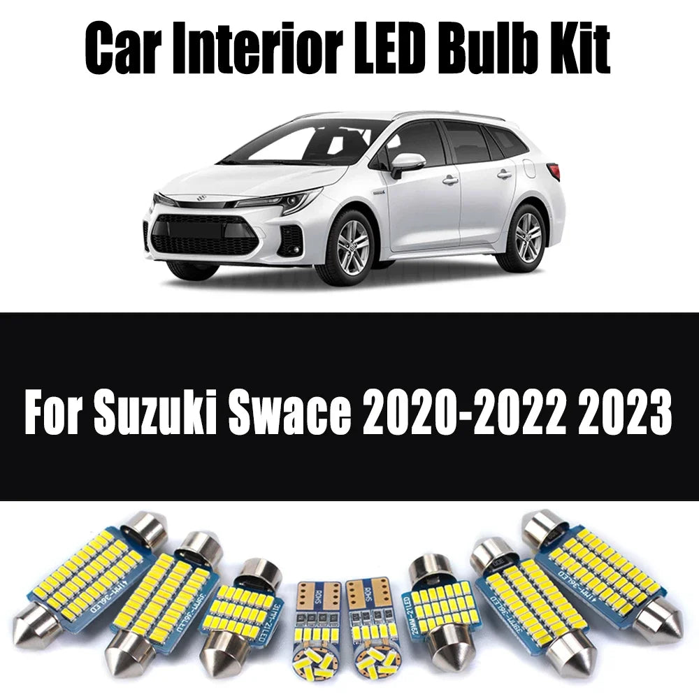 12-Piece LED Interior Light Kit for Suzuki Swace 2020-2023 - Canbus Dome Map Door Trunk Bulbs | AUTOKITSHOP