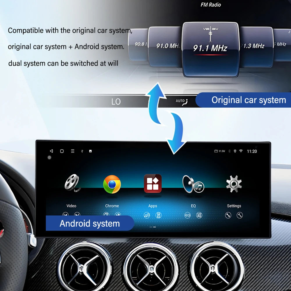 Carplay Android 14 for Mercedes Benz E Class W212 2009 - 2015 QLED Car Stereo Radio Multim