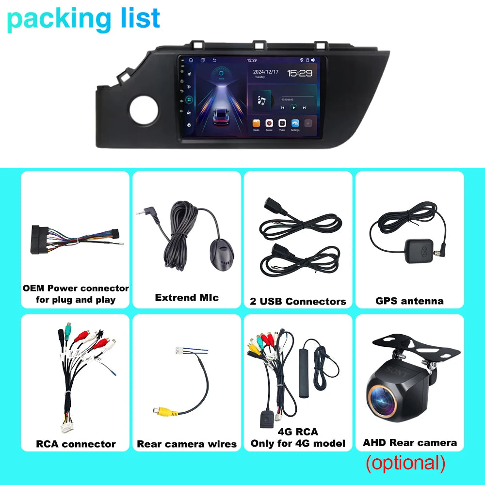 WIFI For Kia RIO 4 IV FB 2020 2021 2022 Car Intelligent Systems Android Auto Radio Carplay