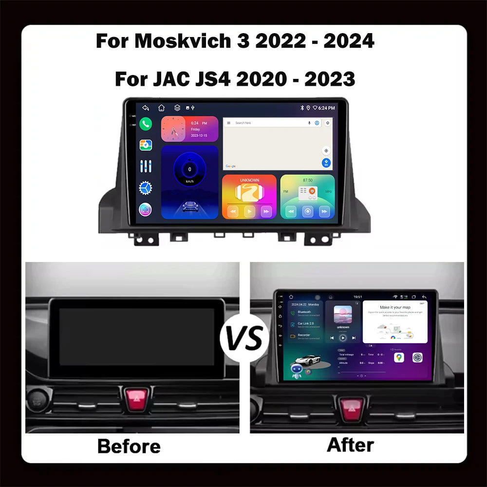 9 Inch For JAC JS4 2020-2023 IEVS4 2019-2023 Refine S4 2018-2022 Android 16 Car Radio Mult
