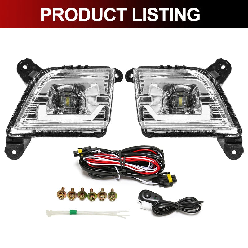 For Chevrolet Silverado 2019 2020 Fog Light Led Daytime Running Lamp DRL Daylights Front B | AUTOKITSHOP