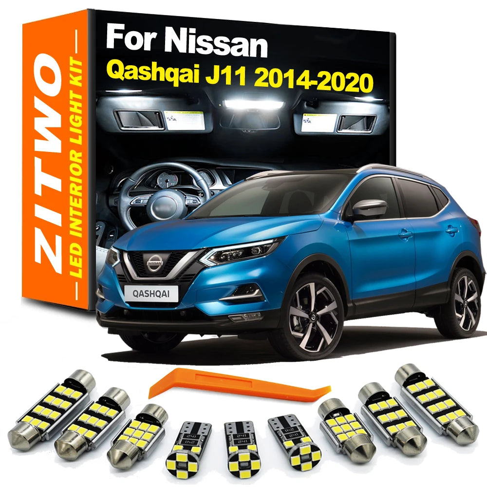 11Pcs Car Bulbs Kit For Nissan Qashqai J11 2014 2015 2016 2017 2018 2019 2020 In for Nissan J11 - Canbus LED Car Light
