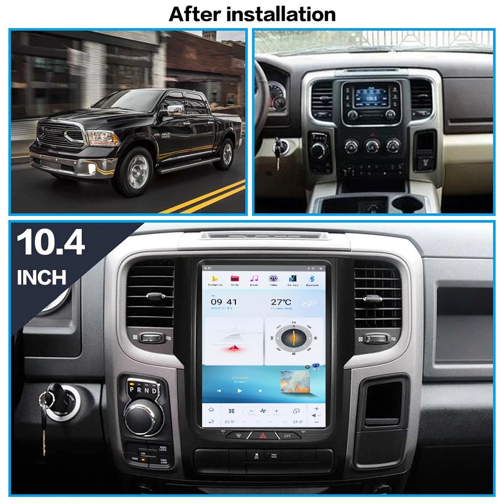 Qualcomm665 Android 13 Carplay Car Radio GPS Navigation For Dodge RAM 2014-2018 Tesla Scre