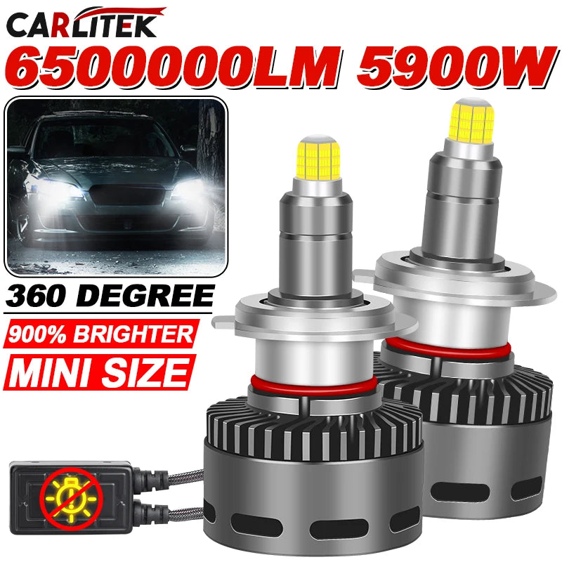 3D 360 H7 H11 LED Headlights 5900W High Power Canbus Led HB3 9005 6000K HB4 9006 9012 HIR2