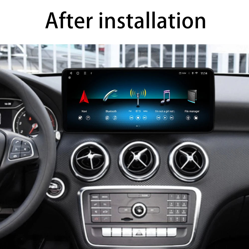 12.3 lnch QLED GPS Android 16 For Benz A Class 2013-2018 GLA Class 2015-2019 Car Radio Pla