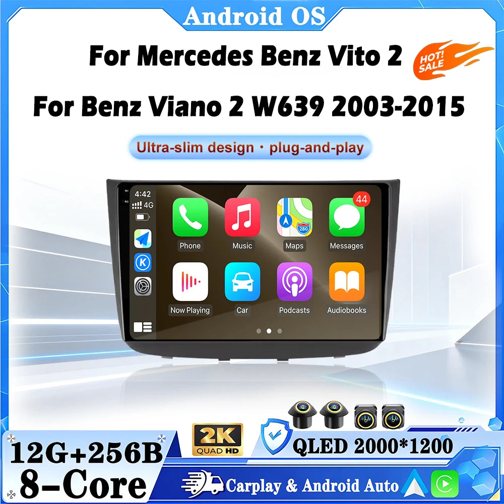 For Mercedes Benz Vito 2 For Benz Viano 2 W639 2003-2015 Car Multimedia Player Radio Video
