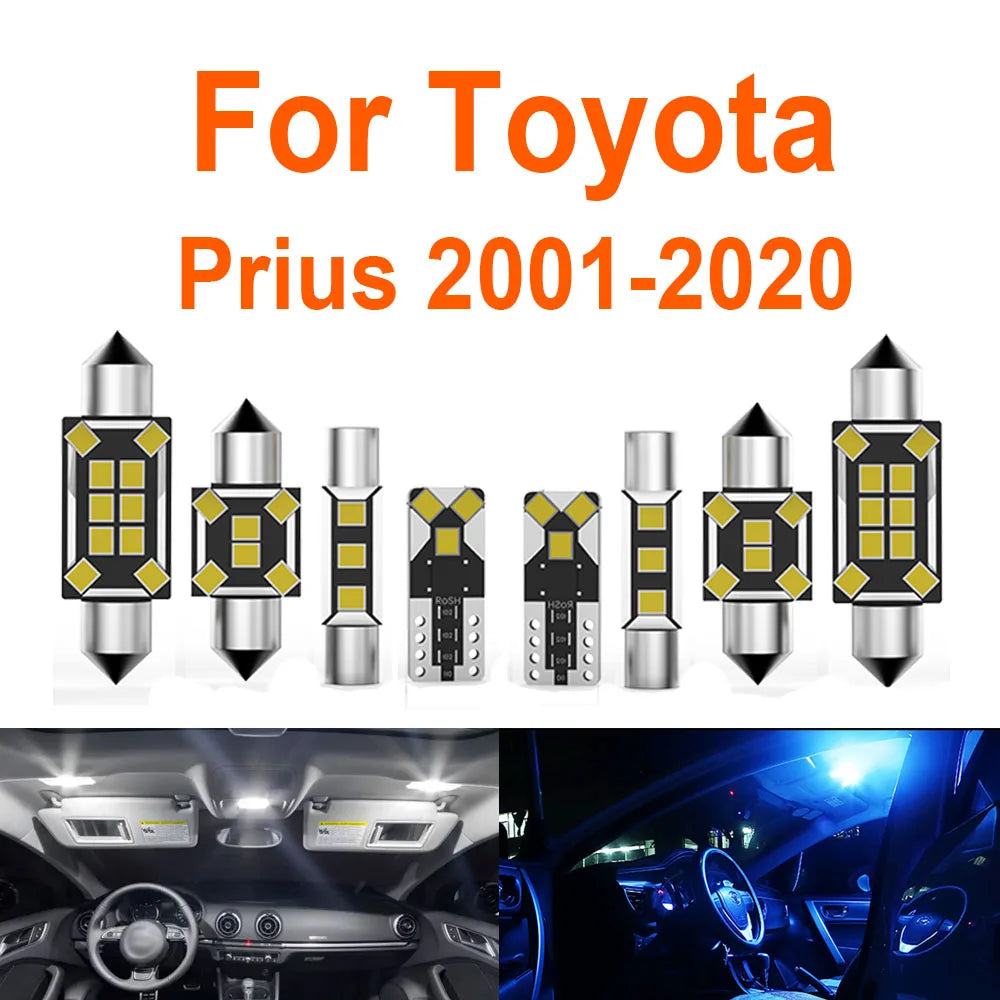 LED Interior Light Kit for Toyota Prius NHW11 NHW20 ZVW30 40 ZVW50 51 55 2001-2014 - Canbus Dome Map Door Trunk Bulbs...