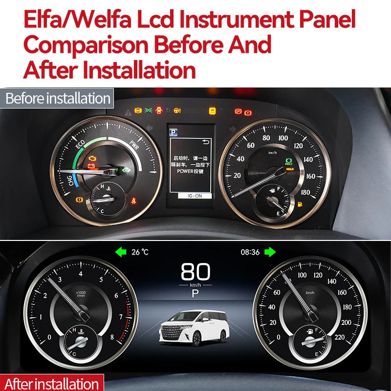 M New Car Digital Cluster Virtual Cockpit For TOYOTA Alphard 30 A30 Vellfire 2015-2022 Das | AUTOKITSHOP