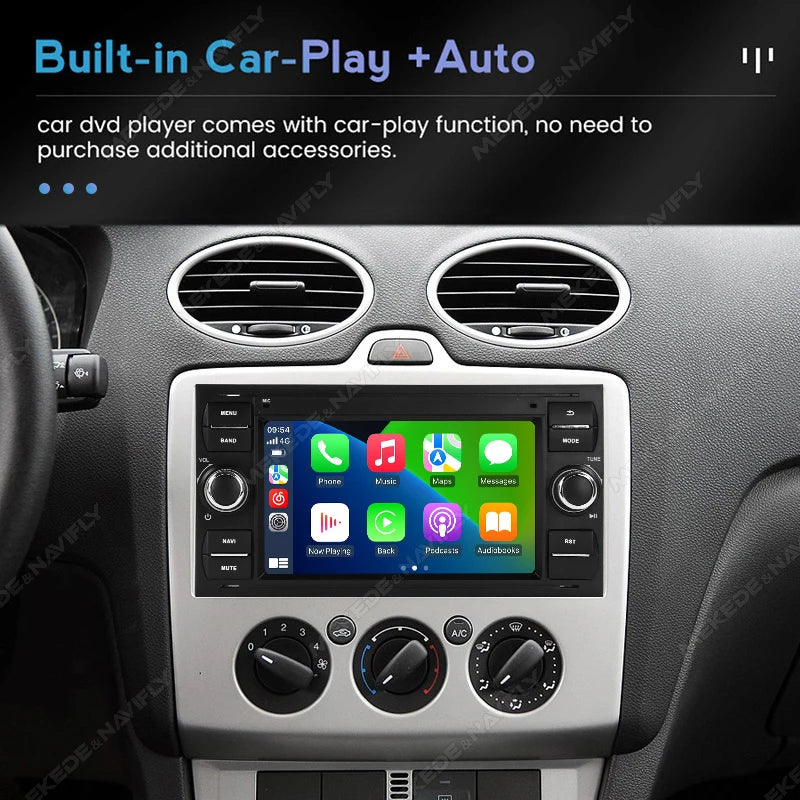 For Ford Focus 2 Mondeo S/C-Max Kuga Fiesta Fusion 2004 - 2007 Android 15 2 Din Car Radio