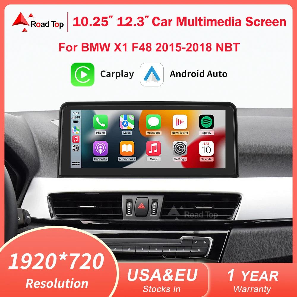Road Top 1920*720 Touch Screen Wireless Carplay Multimedia Player Display For BMW X1 F48 2 | AUTOKITSHOP