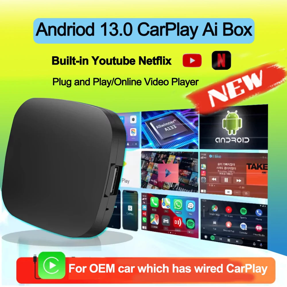 Carplay Ai Box Wireless Android Auto Wireless Carplay Adapter Box For Netflix YouTube Car