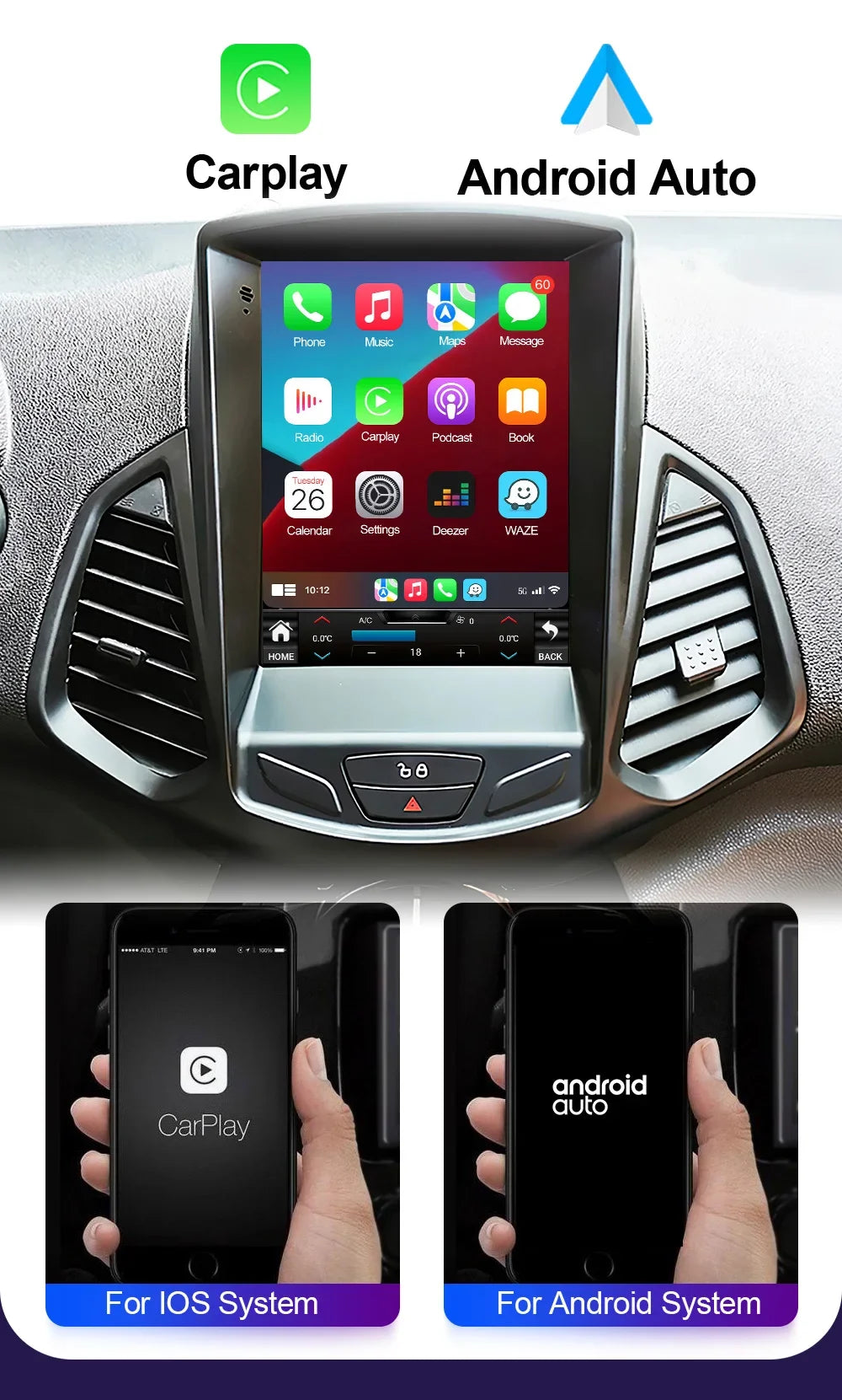 9.7' Android 16 For Ford EcoSport 2013-2017 Car Radio Multimedia Video Player GPS 5G WiFi