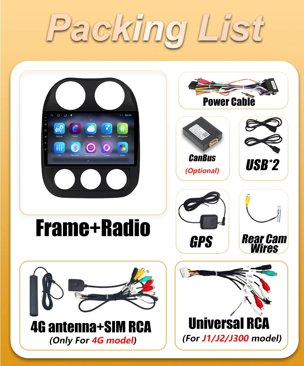 Car Radio Android 16 For Jeep Compass Patriot 2010 2011 2012 2013 2014 2015 2016 Multimedi | AUTOKITSHOP