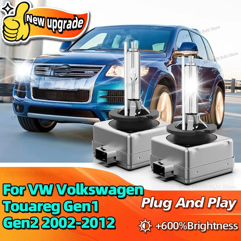 10000LM Bright HID Bulbs Xenon Headlight Lamp D1S Headlamp 6000K For VW Volkswagen Touareg
