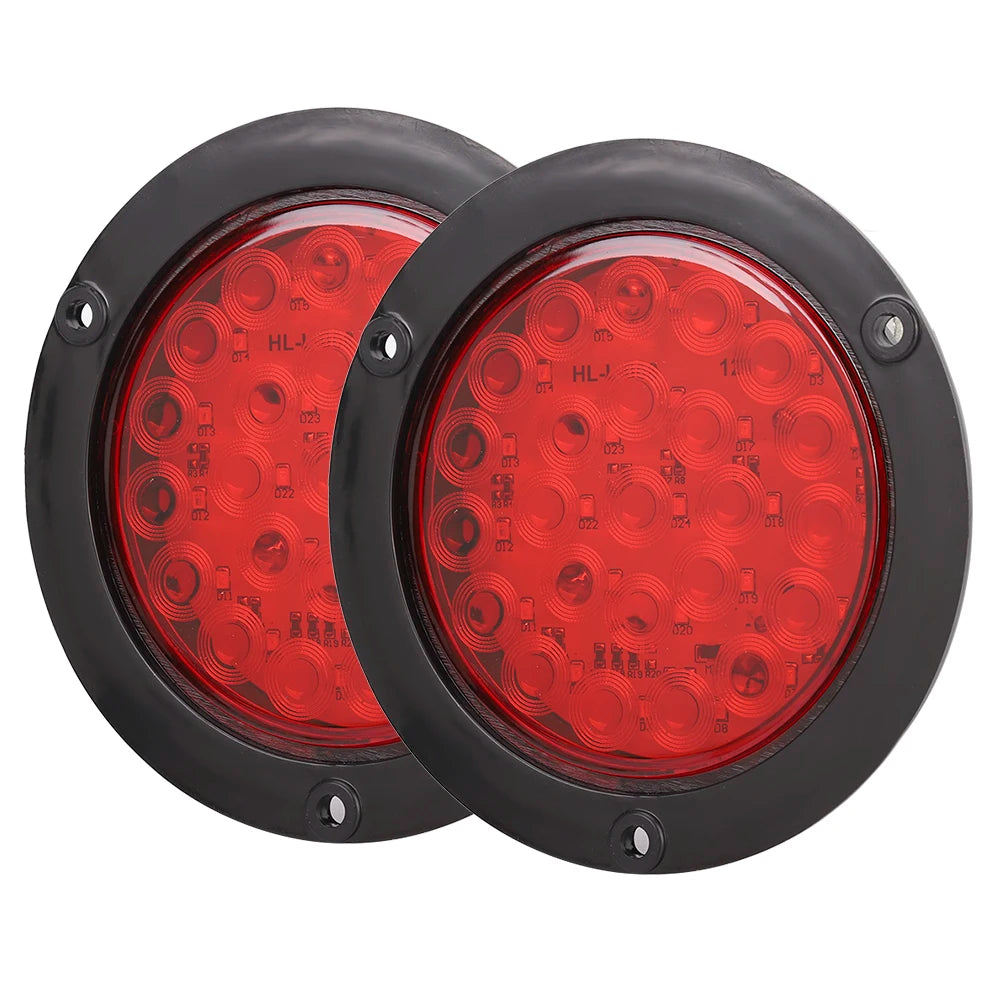 24LEDs 4in Waterproof Plastic Side Marker Round Lamp Trailer Truck Tail Light LED Light Side Lam - Canbus LED Car Light