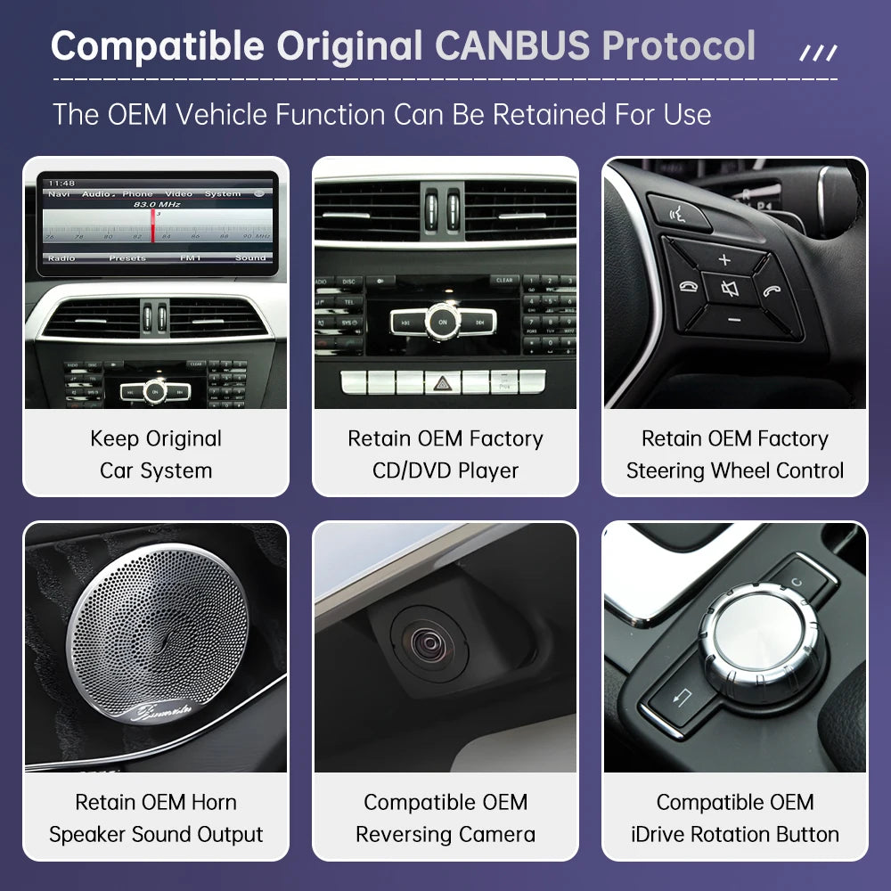 Linux Touch Screen for Mercedes Benz C Class W204 S204 2011-2012 Wireless Carplay Android