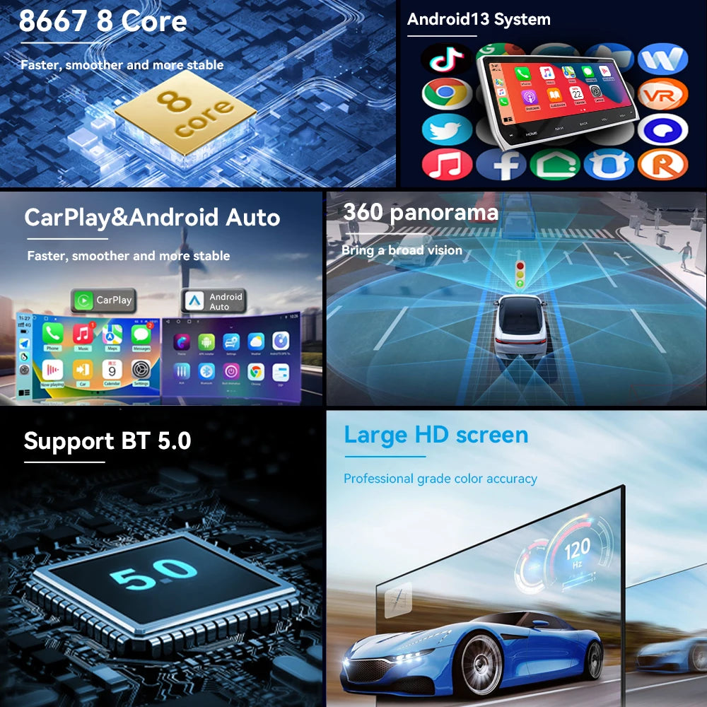 Android 13 Carplay For Hyundai AZERA Grandeur i55 2011 2012 2013 2014 Car GPS Navigation A