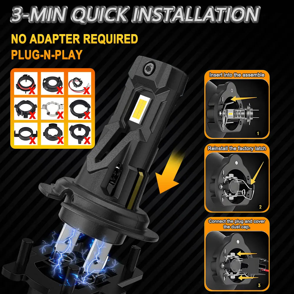 H7 LED Headlight Bulb 6000K White Spotlights Led Bulbs for Car 1:1 Halogen Lamp Canbus Tur