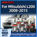 2/6Pcs LED Turbo Fan Car Headlight Bulb 6000K Lamp For L200 Mitsubishi 2008 2009 2010 2011